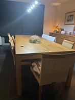 Houten tafel met 8 stoelen te koop, Huis en Inrichting, Complete eetkamers, Ophalen, Gebruikt, Landelijk, 6 tot 8 stoelen