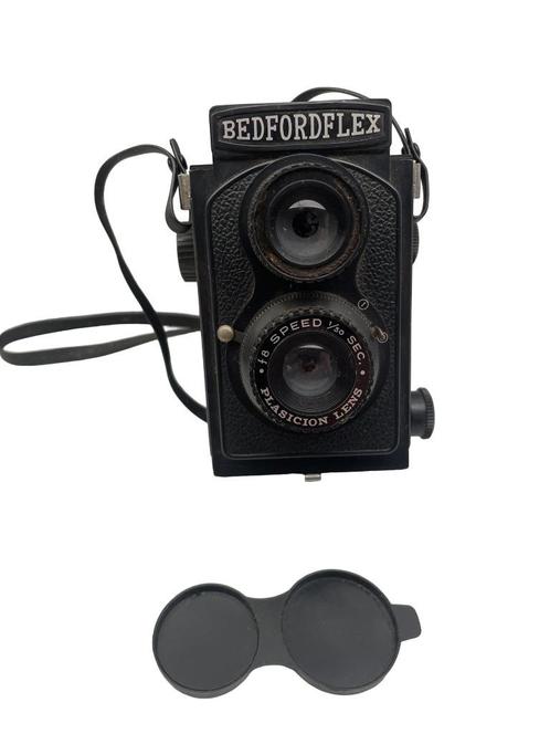 Bedfordflex-camera met dubbele lens — Hong Kong 1950, Verzamelen, Foto-apparatuur en Filmapparatuur, Fototoestel, 1940 tot 1960