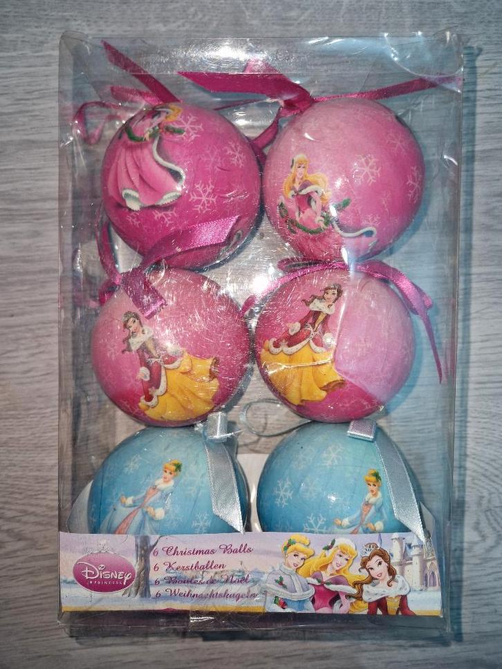 6 Disney Princess kerstballen, pakket 2, Verzamelen, Disney, Zo goed als nieuw, Overige typen, Assepoester of Belle, Ophalen of Verzenden