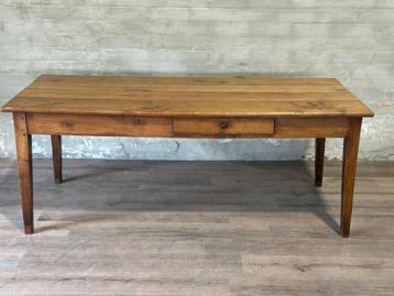 Antieke boerentafel - 200 x 86 cm + 78 cm hoog / 1 lade beschikbaar voor biedingen