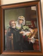Schilderij ‘De verboden lezing’ van V. Herman, Antiek en Kunst, Ophalen