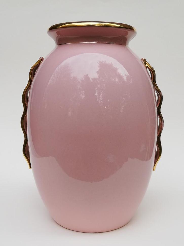 Charles Catteau - mooie vaas in pastel roze - Boch Frères, Antiek en Kunst, Curiosa en Brocante, Ophalen of Verzenden
