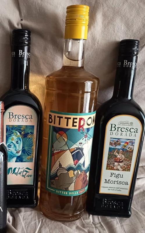 ✓ Sardinië 3 BitteRoma 100cl + 12 BRESCA DORADA (9+3) 50cl, Verzamelen, Wijnen, Nieuw, Italië, Vol, Ophalen
