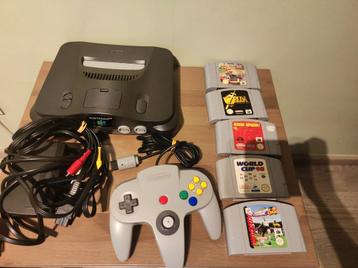 Nintendo 64-console + 5 spellen 
