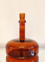 Vintage decoratieve amberkleurige fles apotheek/labo, Ophalen of Verzenden