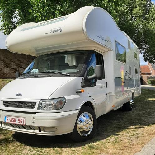 Mobilehome Ford Transit Rimor Superbrig 2006 Airco 6persoons, Caravans en Kamperen, Mobilhomes, Particulier, Half-integraal, meer dan 6