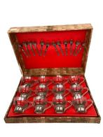 Italiaanse likeurset (12) - verzilverd, Huis en Inrichting, Glas of Glazen, -, -, Ophalen of Verzenden