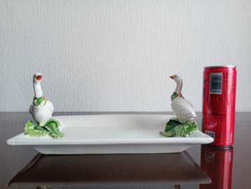 Foie Gras schotel met 2 ganzen in 3D.