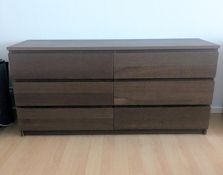 IKEA MALM Ladekast 6 lades Zwartbruin (Perfecte Staat) 40€, Huis en Inrichting, Kasten | Ladekasten, Zo goed als nieuw, Minder dan 100 cm