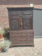 Oude kabinet kast met religieuze Bijbelverhalen uit gebeeldh, Antiek en Kunst, Ophalen