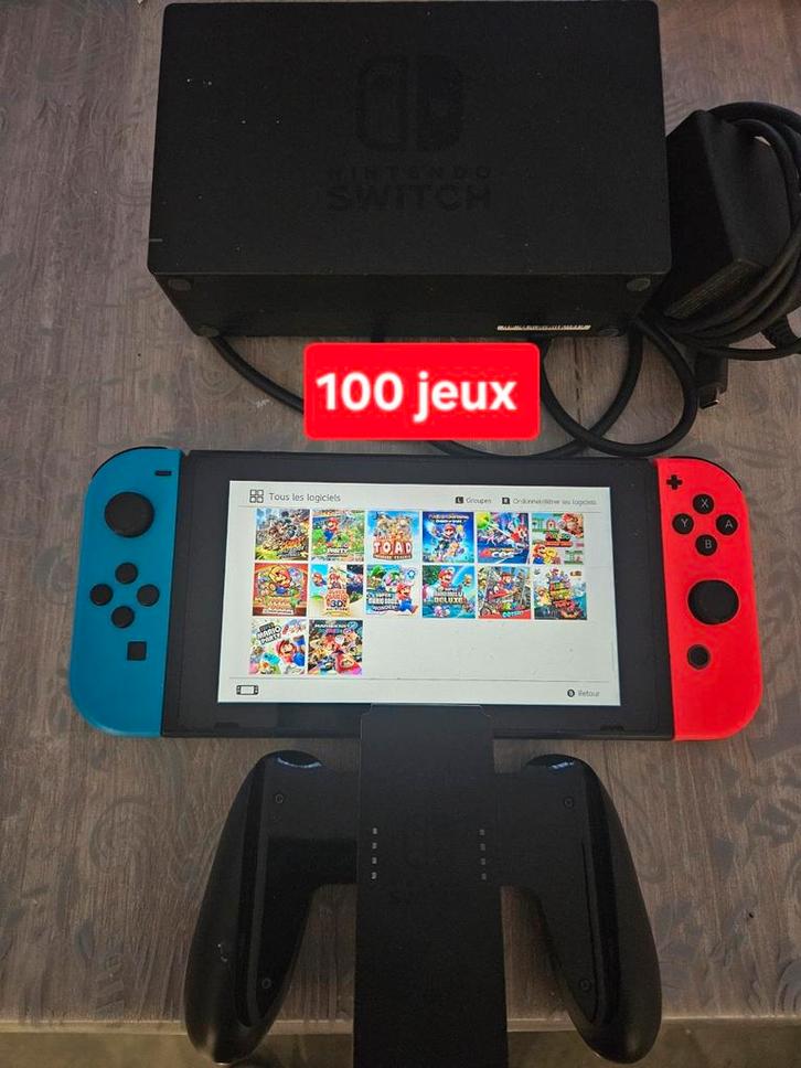 Nintendo switch met 100 games, Games en Spelcomputers, Spelcomputers | Nintendo Switch, Zo goed als nieuw, Ophalen of Verzenden