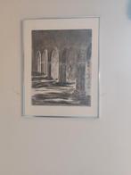 Houtskool schilderij, "zuilen-gaanderij, Ophalen