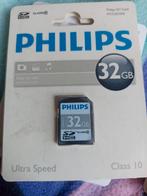 officiële Philips geheugenkaart 32 GB klasse 10, Audio, Tv en Foto, Foto | Geheugenkaarten, Nieuw, Philips, SD, Videocamera