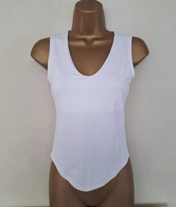 Witte Aanpassende Tanktop met Mooie Afgeronde V-Hals beschikbaar voor biedingen