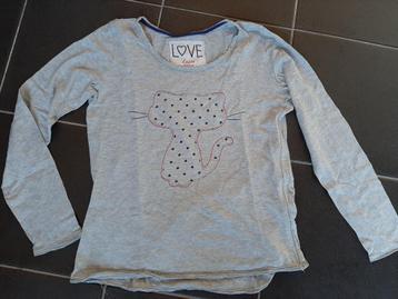  grijs slaapshirt met lange mouwen met kat/poes beschikbaar voor biedingen