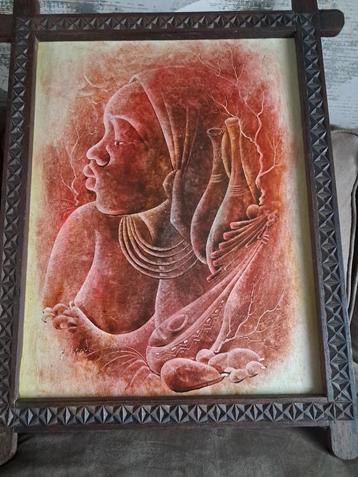 Afrikaans schilderij, Enlèvement, Comme neuf
