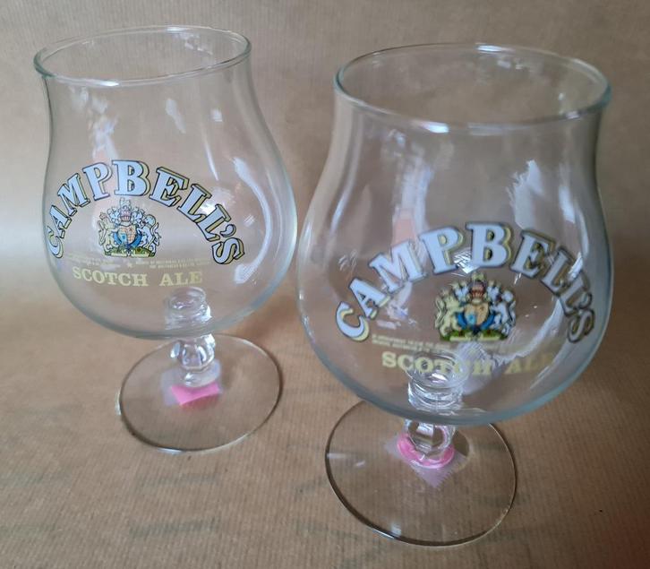 2 Bierglazen Campbell's Scotch Ale, Verzamelen, Glas en Drinkglazen, Zo goed als nieuw, Bierglas, Ophalen of Verzenden