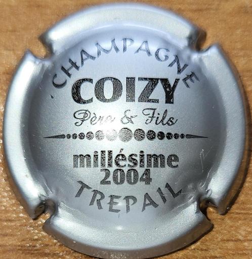 Champagnecapsule COIZY Père & Fils 2004 zilver nr. 10c, Verzamelen, Wijnen, Nieuw, Champagne, Frankrijk, Ophalen of Verzenden