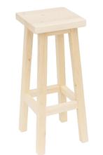 Vurenhouten barkruk – 79 cm hoog – handgemaakt, Neuf, Avec repose-pieds, Enlèvement, Bois