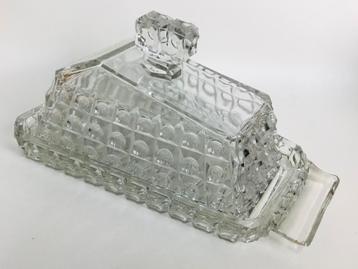 Antiek vintage Art Deco depression glas voorraad boterschaal beschikbaar voor biedingen
