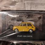 Fiat 126 geel 1973 1:43 in vitrinedoosje - met magazine, Hobby en Vrije tijd, Modelauto's | 1:43, Ophalen of Verzenden, Nieuw