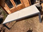 Tuintafel van metaal/keramiek (uitschuifbaar), Tuin en Terras, Tuintafels, Ophalen, Gebruikt, Rechthoekig, Metaal