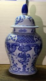 Chinese keramische vaas., Huis en Inrichting, Woonaccessoires | Vazen, Gebruikt, Blauw, Aardewerk of Porselein, Ophalen of Verzenden