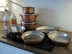 Koperen kookpottenset met onderhoudsproducten, Huis en Inrichting, Keuken | Potten en Pannen, Overige materialen, Pannenset, Gebruikt