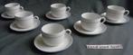 DOUWE EGBERTS STUDIO COLLECTION 6x kop en schotel WIT MET BL, Huis en Inrichting, Keuken | Servies, Verzenden, Zo goed als nieuw