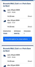 Eurostar Brussel-Parijs tickets [Comfort], Tickets en Kaartjes, Met bestemming of datum, Trein, Twee personen