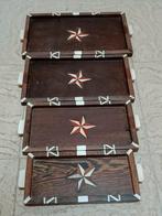 Vintage art deco set van 4 dienbladen, Ophalen of Verzenden, Zo goed als nieuw
