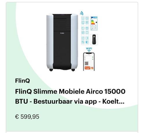 Flinq slimme mobiele airco 15000 btu, Elektronische apparatuur, Airco's, Zo goed als nieuw, Mobiele airco, Ophalen