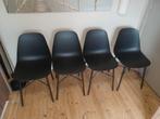 4 keukenstoelen, Huis en Inrichting, Ophalen, Kunststof, Gebruikt, Zwart