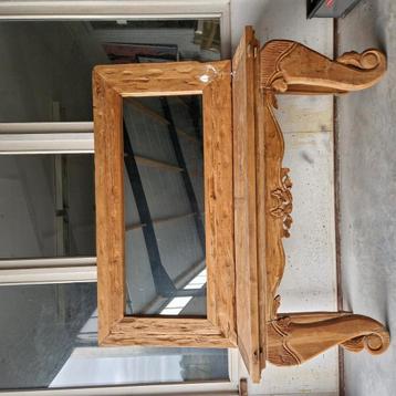 Wandmeubel met spiegel in massief hout beschikbaar voor biedingen