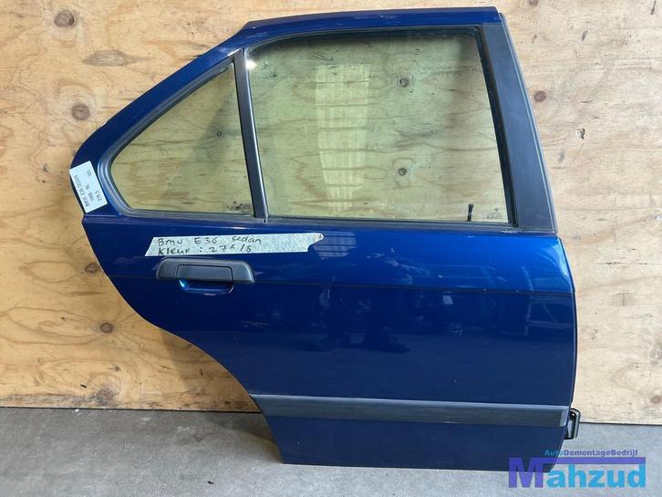 BMW E36 blauw 276,5 rechts achter deur portier 1990-1998, Auto-onderdelen, Carrosserie, Deur, BMW, Gebruikt, Ophalen of Verzenden