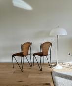 Mid century stoelen Frederick Weinberg, Twee, Gebruikt, Zwart, Riet of Rotan