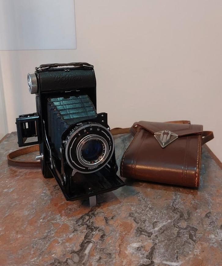 Vintage Belfoca Fotocamera (1950) – Met Hoes, Audio, Tv en Foto, Fotocamera's Analoog, Niet werkend, Overige Merken, Ophalen