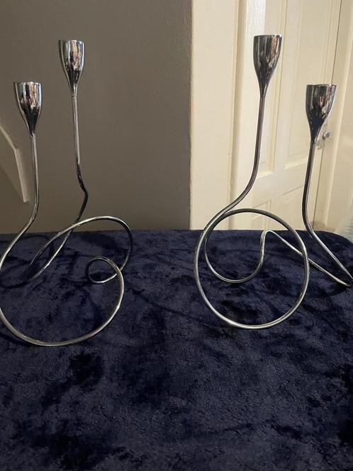 Lot 2 chandeliers Black & Blum chromés – design Loop, Huis en Inrichting, Woonaccessoires | Kandelaars en Kaarsen, Zo goed als nieuw
