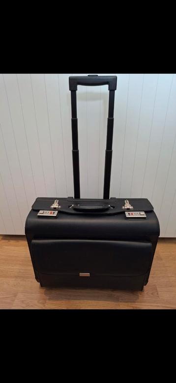 Piloten sales koffer / trolley - zwart PVC leather-look beschikbaar voor biedingen