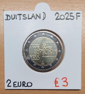 2 EURO 2025   DUITSLAND   35j DUITSE EENHEID    UNC    € 3 beschikbaar voor biedingen