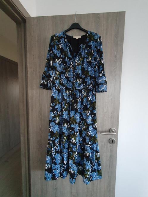 Bloemenjurk Michael Kors UK 8 (S/M), Kleding | Dames, Jurken, Zo goed als nieuw, Blauw, Onder de knie, Ophalen of Verzenden