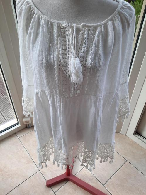 Flamboyante blouse MADE in ITALY -XL, Vêtements | Femmes, Blouses & Tuniques, Comme neuf, Taille 46/48 (XL) ou plus grande, Blanc