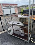 Zwaar rek op wielen met verstelbare legplanken, Huis en Inrichting, Kasten | Stellingkasten, Ophalen, Zo goed als nieuw