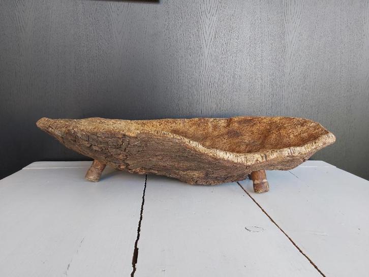 Prachtige decoratieve unieke vintage (fruit) schaal kurkeik, Huis en Inrichting, Woonaccessoires | Schalen en Manden, Schaal, Overige vormen