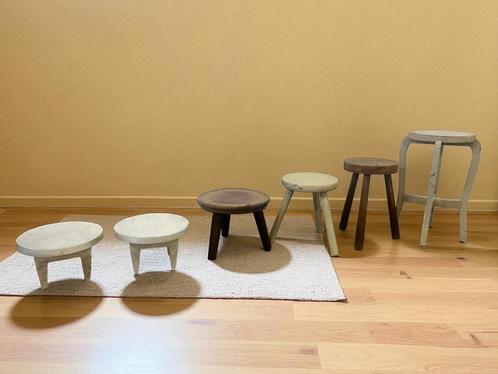 vintage rond mini plantentafeltje / krukje / bijzettafel, Antiek en Kunst, Curiosa en Brocante, Ophalen of Verzenden