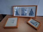 3x schilderijtjes boten, Antiek en Kunst, Ophalen of Verzenden