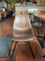 Bruine leren kuip stoel, Ophalen, Gebruikt, Bruin, Leer