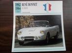 René Bonnet, Reyonnah, Rolux, Rondeau, Rovin, Salmson-Fiches, Ophalen of Verzenden, Zo goed als nieuw, Auto's