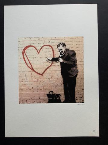 BANKSY EXTRA GROOT genummerd met stempel beschikbaar voor biedingen