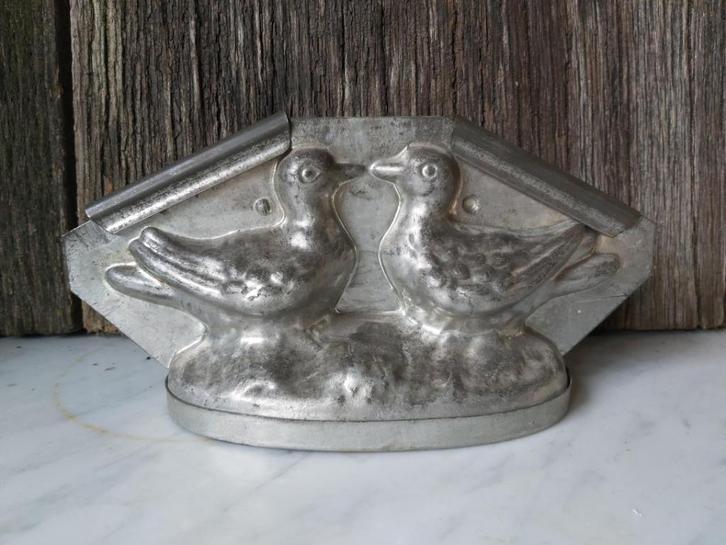 Oude grote dubbele chocolademal "vredes" duiven, Antiek en Kunst, Curiosa en Brocante, Ophalen of Verzenden